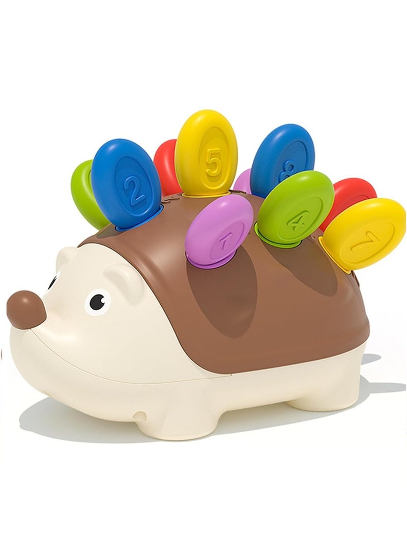 Children's educational puzzle toy featuring stuffed hedgehog, with number matching and assembly features, Hand-eye Coordination Fine Motor Training Develop Concentration Toy - Image 1